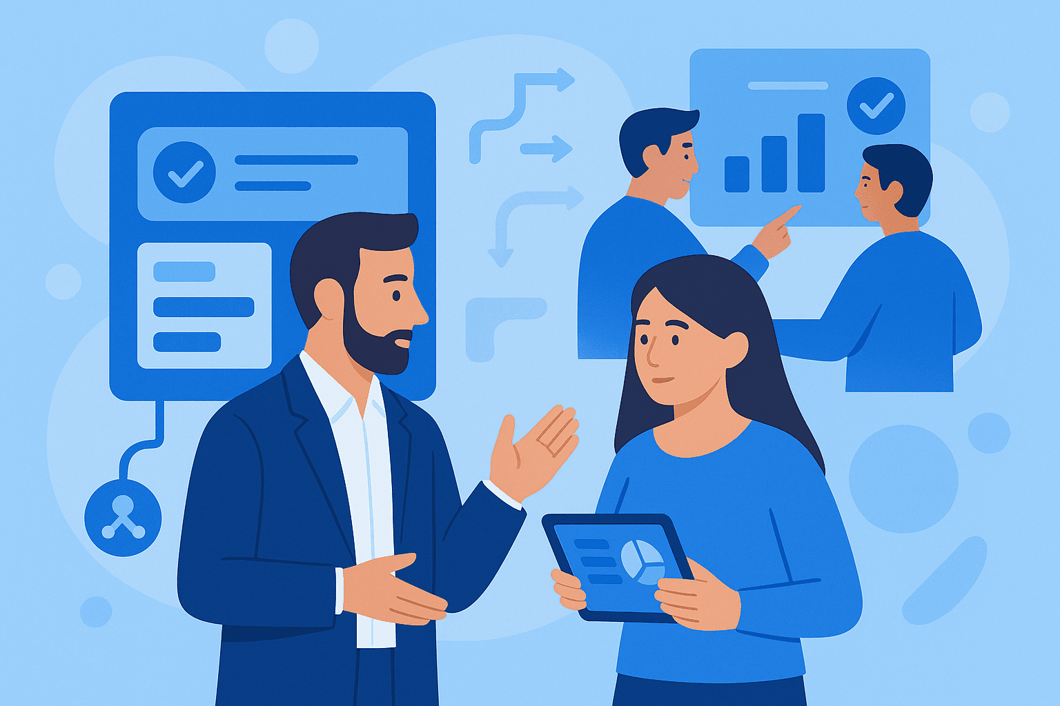 Иллюстрация управления проектами в IT консалтинге